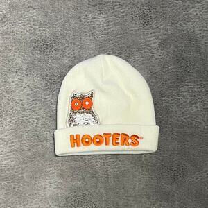 Hooters white embroidered beanie
